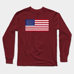 American USA Flag Stickers Long Sleeve T-Shirt